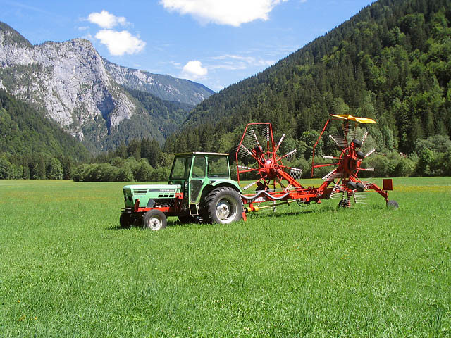 Tractor in the field, Logarska Dolina