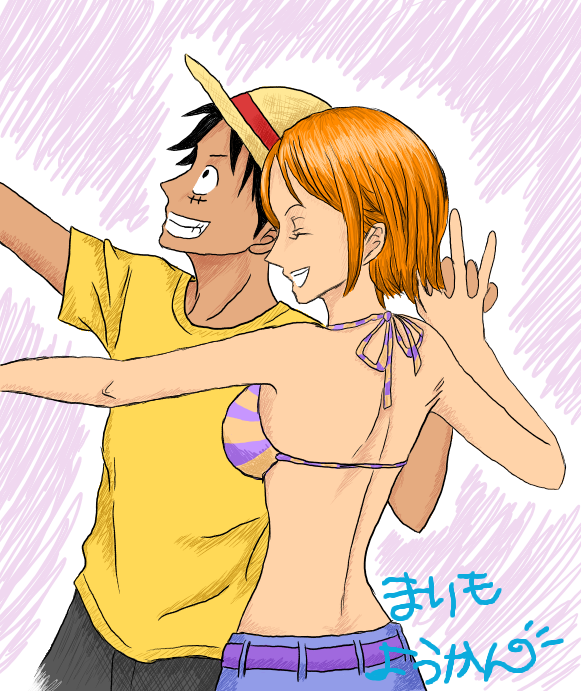 Luffy and Nami by The0Amazing0Joe.png