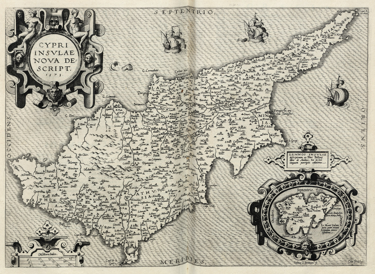 Ciprus térképe a XVI. század második feléből