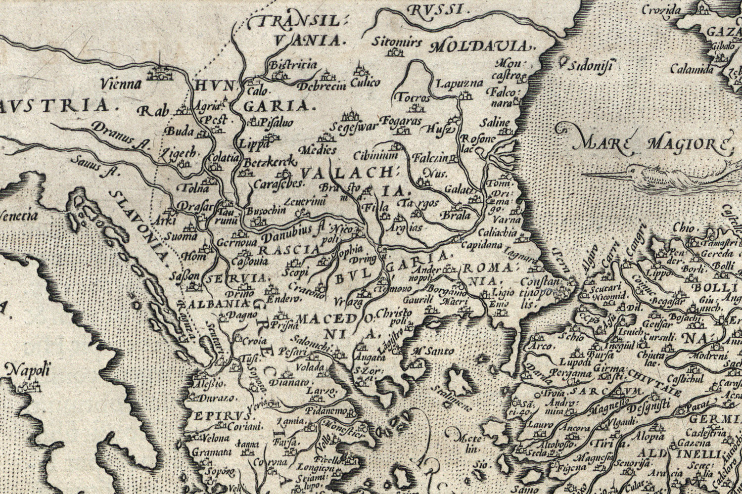 Bulgária térképe a XVI. század második feléből
