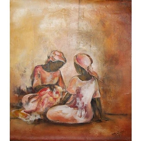 Sitting Women painting from M Baba Ly (Medium)