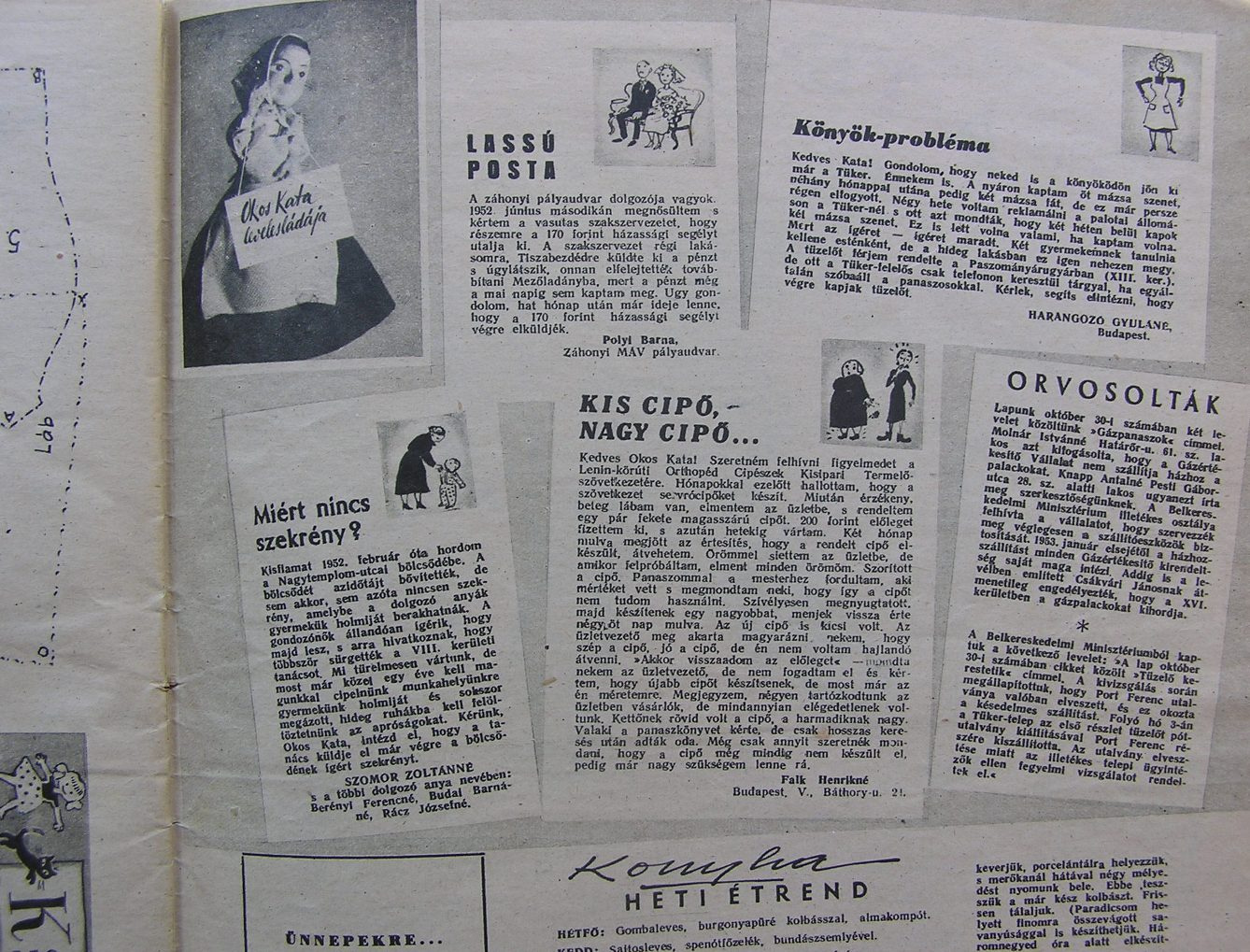 Nők Lapja 1952 Okos Kata levelesládája