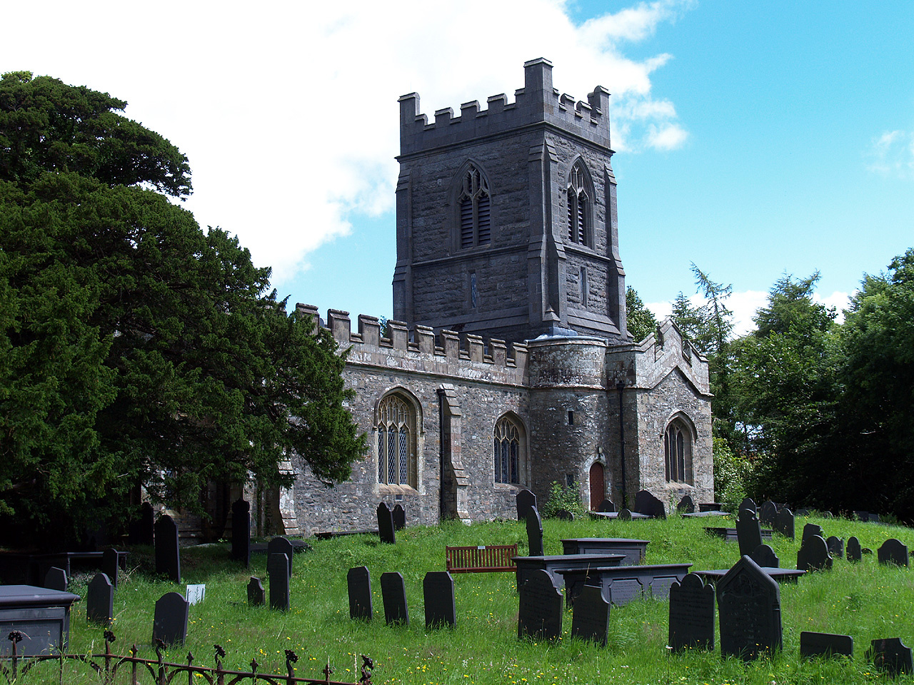 Caernarfonshire, Llandegai Church and Gravestones