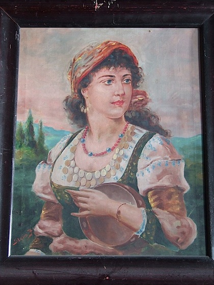 Olajvászon, cigánynő. Festő Stein János. Méret 40×50cm