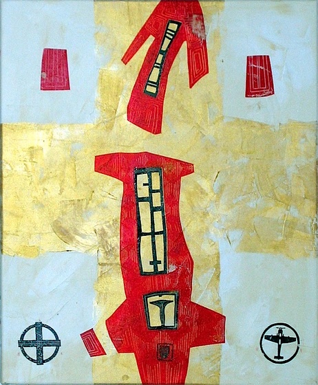 4  REGRESSUS AD UTERUM 5,olaj, vászon,linó, 60x50cm, 2003