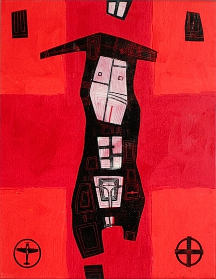 5  REGRESSUS AD UTERUM 6,olaj, vászon,linó, 60x50cm, 2003