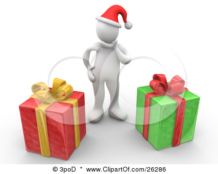 26286-Clipart-Illustration-Of-A-White-Person-Wearing-A-Santa-Hat