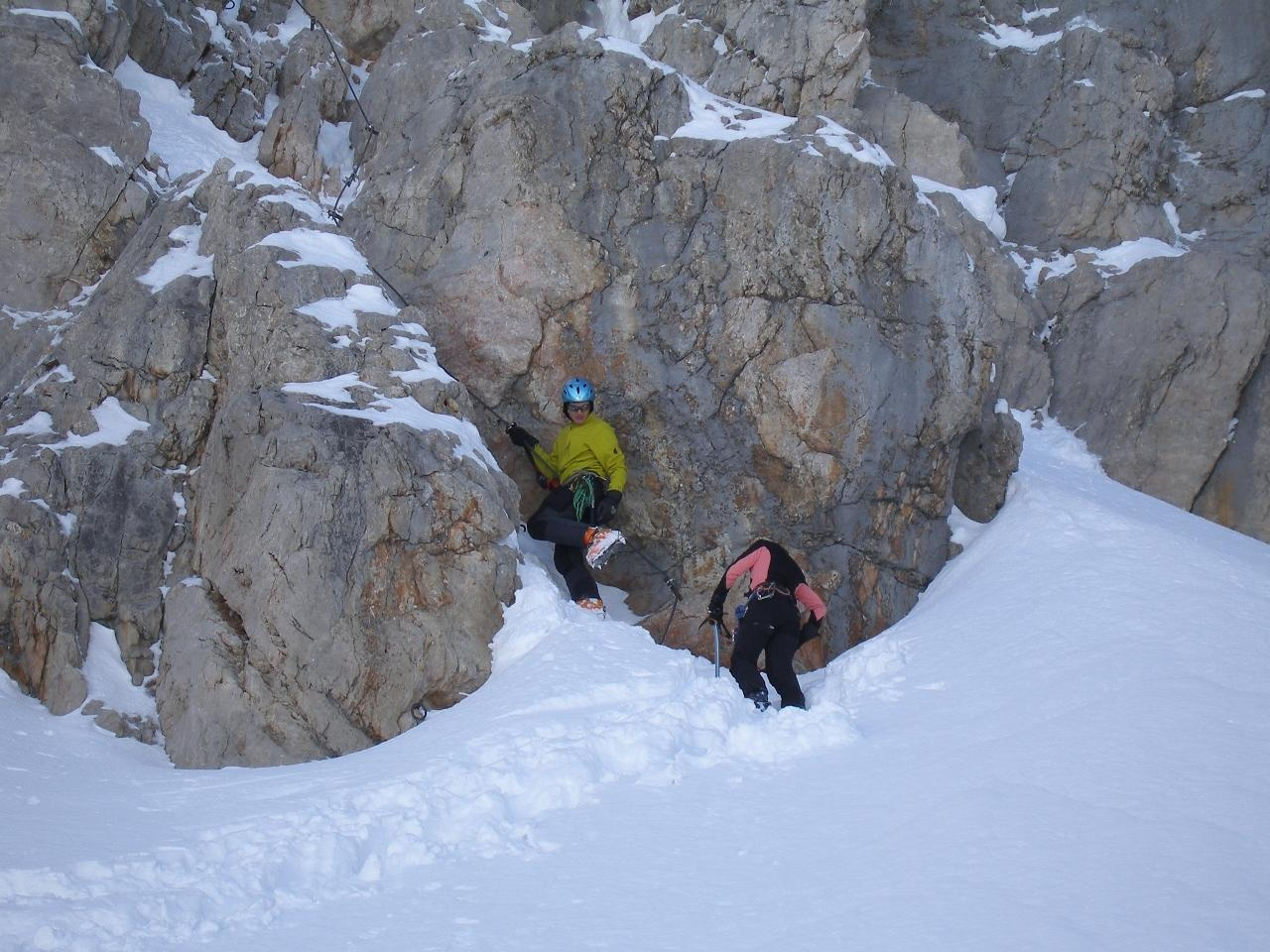 Hoher Dachstein csúcsára felvezető klettersteig út kezdete.