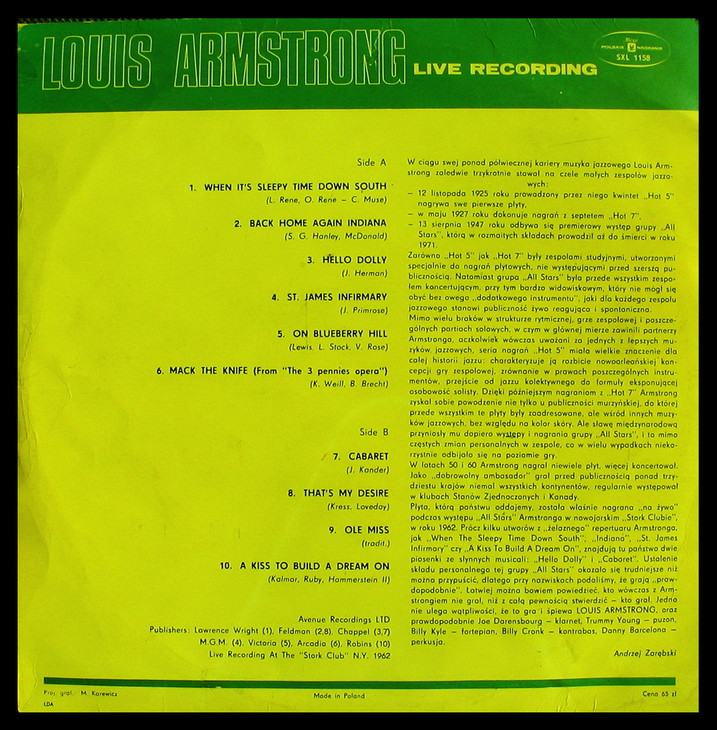 Louis-Armstrong: Live Recording - 001b