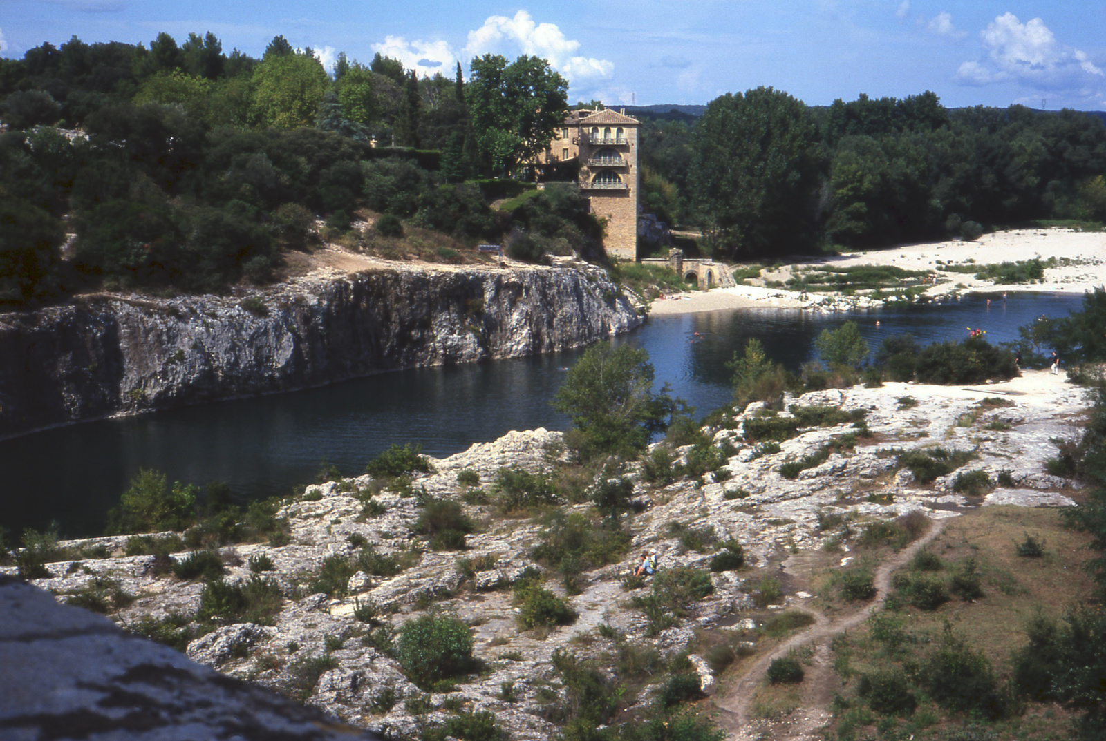 Pont du Gard mellett a hídról