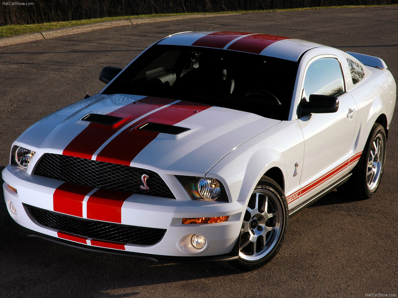 Ford-Mustang Shelby GT500 Red Stripe 2007 1280x960 wallpaper 01