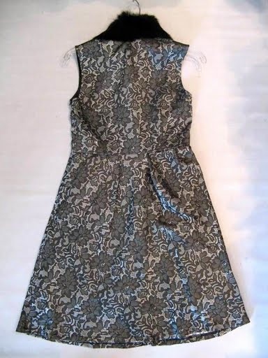 90720B-2 PRADA GREY SILK&POLYESTER DRESS SIZE 2 4 6(BACK) PRICE 