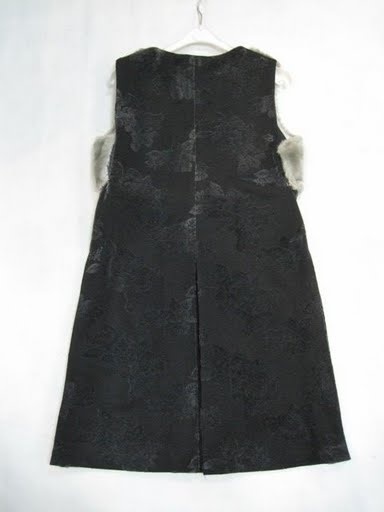 90807A-08 PRADA BLACK COTTON&VELOUR DRESS SIZE 2 4 6(BACK) PRICE