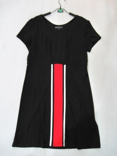 90725B-21 GUCCI BLACK COTTON JERSEY&COTTON DRESS SIZE 2 4 6 PRIC