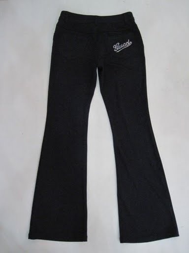 90807A-46 GUCCI BLACK COTTON JERSEY TROUSERS SIZE 2 4 6 8(BACK) 