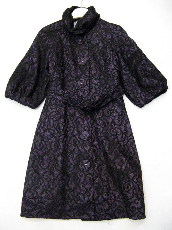 90923B-41B CHANEL PURPLE LACE DUSTCOAT SIZE 2 4 6 PRICE USD 51