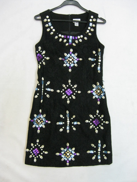 91017A-04A  CHANEL BLACK WOOL&COTTON DRESS SIZE 2 4 6 PRICE USD5