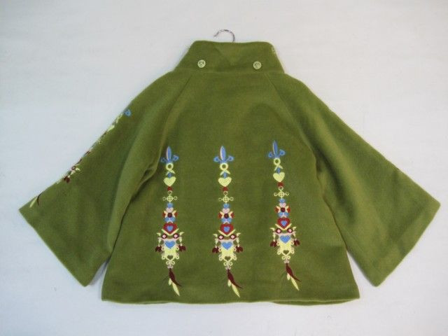 90805B-19 KENZO GREEN WOOL COTTON COAT SIZE 2 4 6(BACK) PRICE US