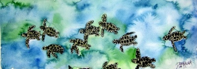 sea turtles painting small