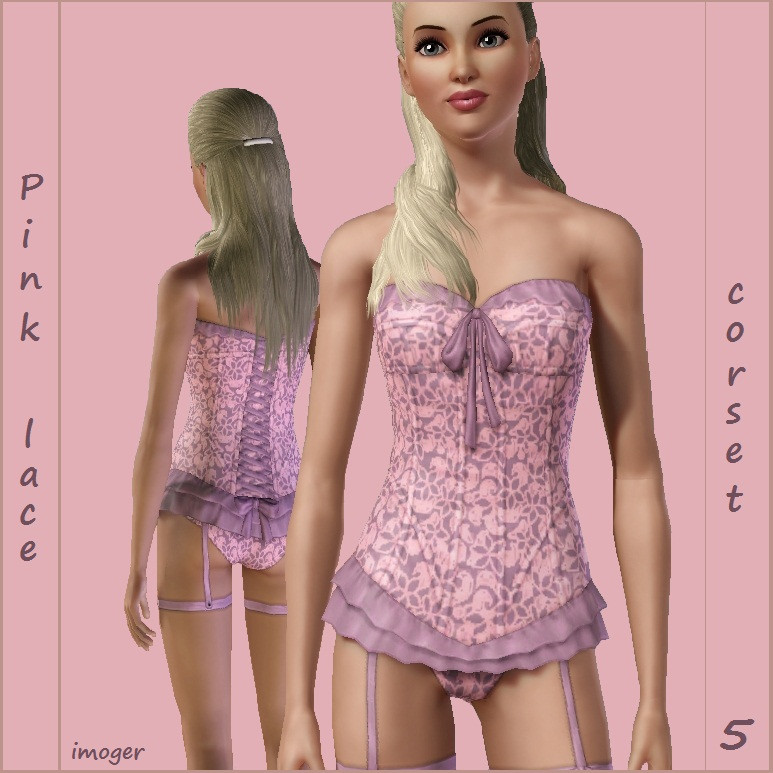 Pink lace - lingerie 5 - by imoger