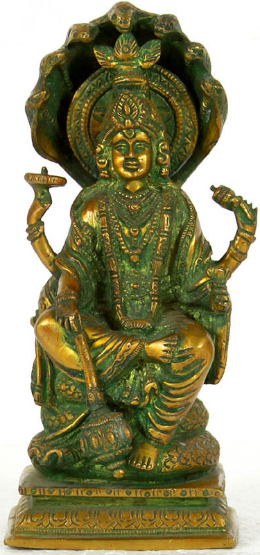 shri vishnu seated on sheshanaga rp94